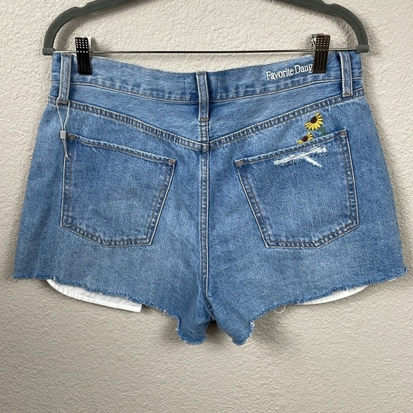 New Favorite Daughter Juni High Rise Shorts Floral Daisy Sunflower Sz 31 - Picture 7 of 16